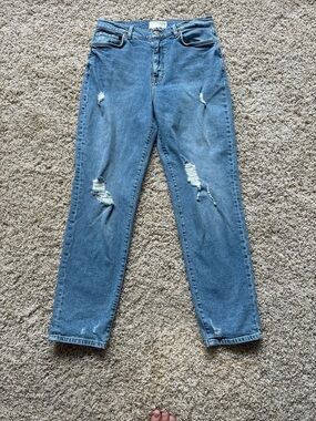 Current/Elliott ORIGINAL BOYFRIEND JEAN blue distressed Sz 26